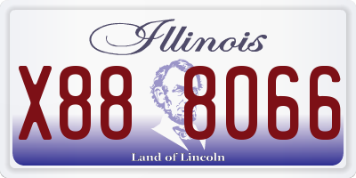 IL license plate X888066