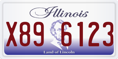 IL license plate X896123