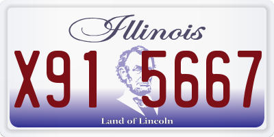 IL license plate X915667