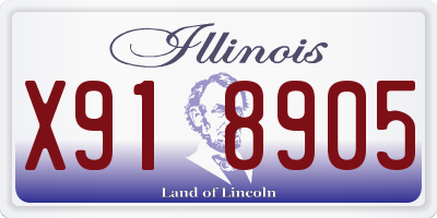 IL license plate X918905