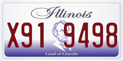 IL license plate X919498
