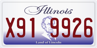 IL license plate X919926