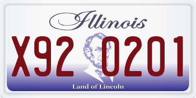 IL license plate X920201