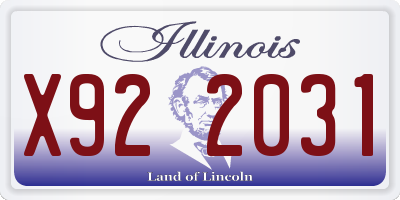 IL license plate X922031
