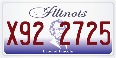 IL license plate X922725