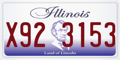 IL license plate X923153