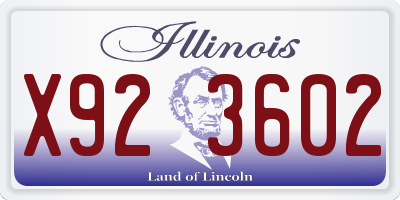 IL license plate X923602