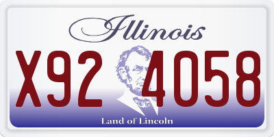 IL license plate X924058
