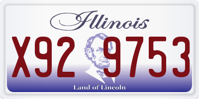 IL license plate X929753