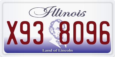 IL license plate X938096