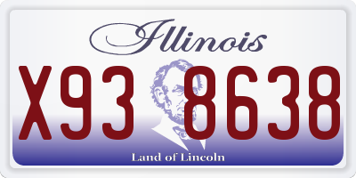 IL license plate X938638
