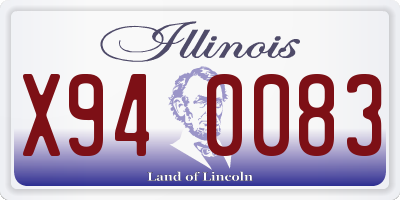 IL license plate X940083