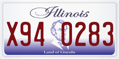 IL license plate X940283