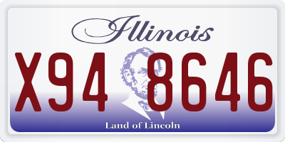 IL license plate X948646