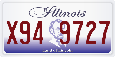 IL license plate X949727