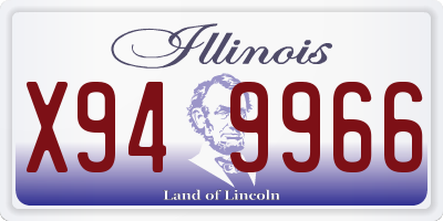 IL license plate X949966