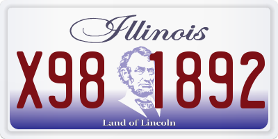 IL license plate X981892