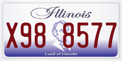 IL license plate X988577