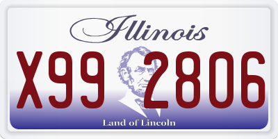 IL license plate X992806