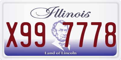 IL license plate X997778
