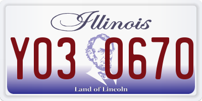 IL license plate Y030670