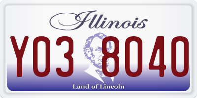 IL license plate Y038040