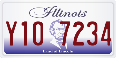 IL license plate Y107234