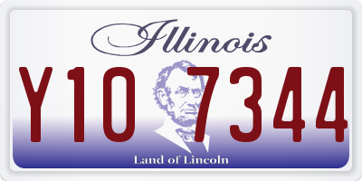 IL license plate Y107344