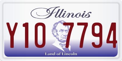 IL license plate Y107794