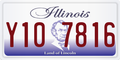 IL license plate Y107816