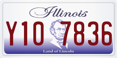 IL license plate Y107836