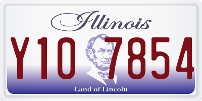 IL license plate Y107854