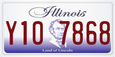 IL license plate Y107868