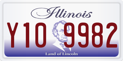 IL license plate Y109982