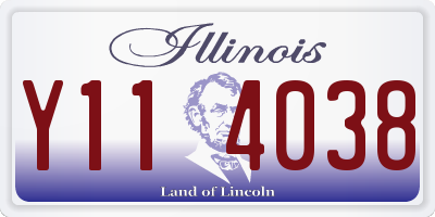 IL license plate Y114038