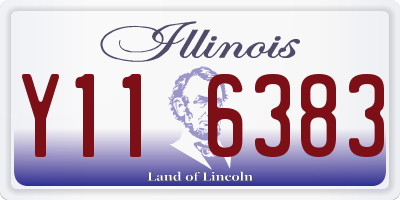 IL license plate Y116383