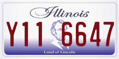 IL license plate Y116647
