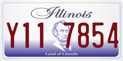 IL license plate Y117854