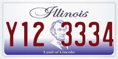 IL license plate Y123334