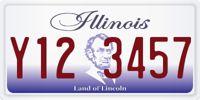 IL license plate Y123457