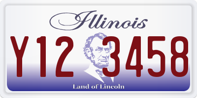 IL license plate Y123458