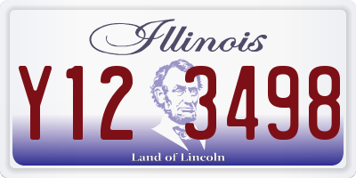 IL license plate Y123498