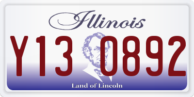 IL license plate Y130892