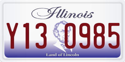 IL license plate Y130985