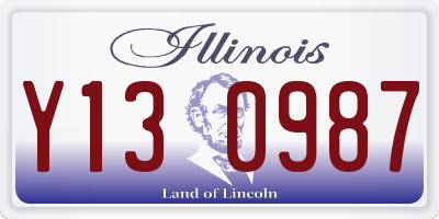 IL license plate Y130987