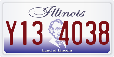 IL license plate Y134038