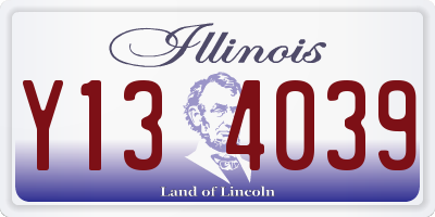 IL license plate Y134039