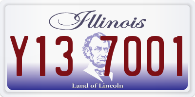 IL license plate Y137001