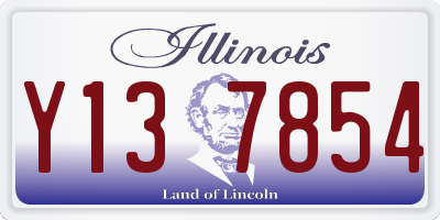 IL license plate Y137854