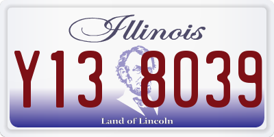 IL license plate Y138039